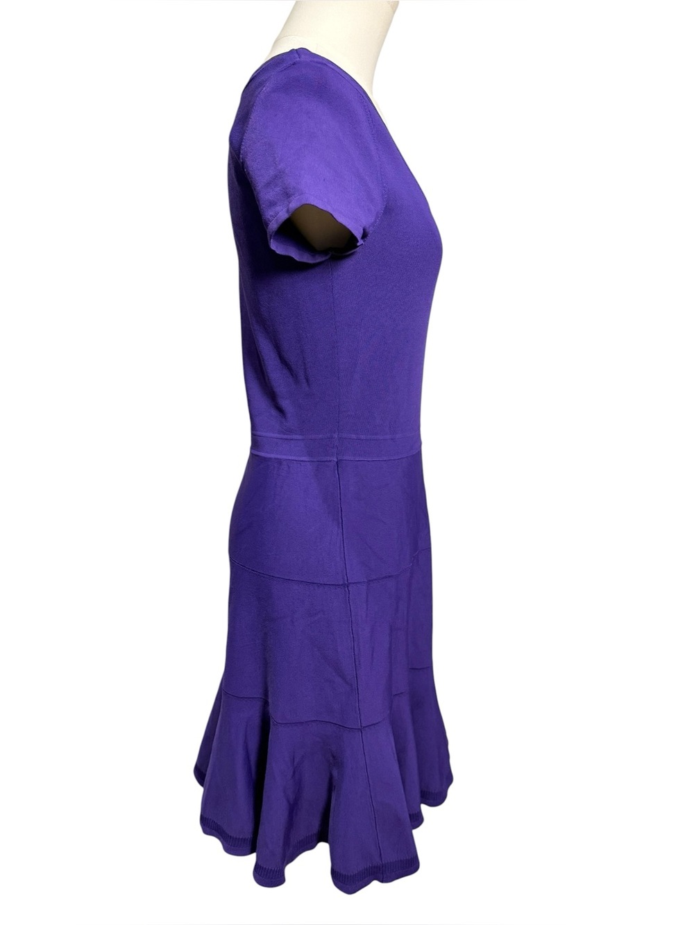 Diane von Furstenberg St. Petersburg Fit & Flare Knit Dress Purple M/L - Picture 3 of 11